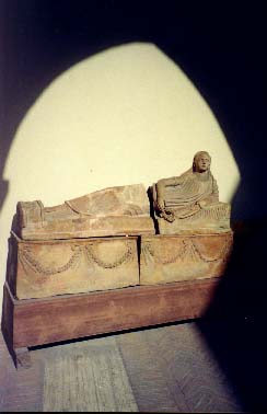 Etruscan sarcophagus from a stone tomb